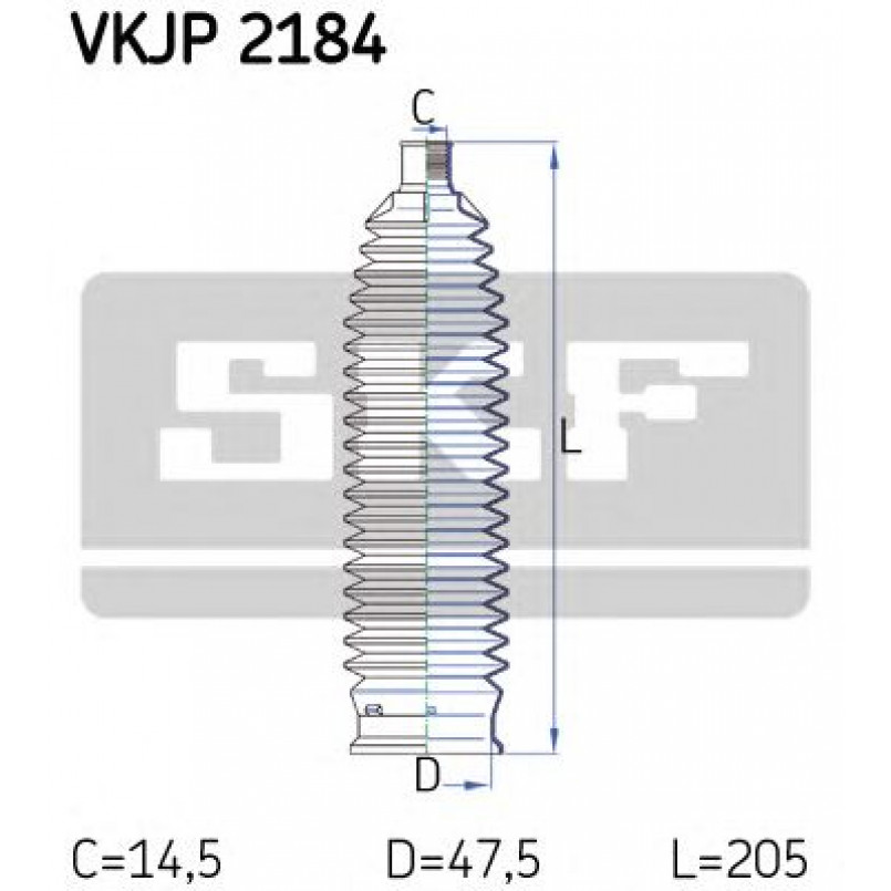 VKJP 2184 SKF - Пильовик привідного валу